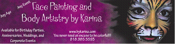 By Karina, Van Nuys face painting and body artistry
